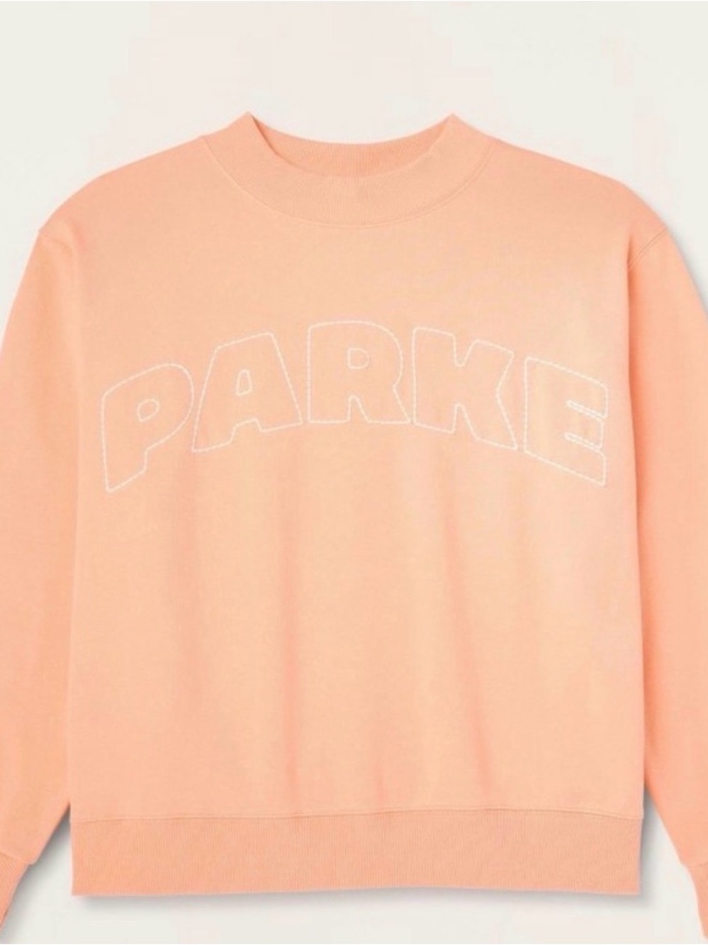 Parke Peach mockneck Sweatshirt with White Logo Stitching